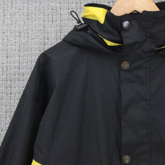 Coleman Jacket Mens Large L Black/Yellow Rain Hooded Outdoor Camping Polyester - Picture 3 of 9